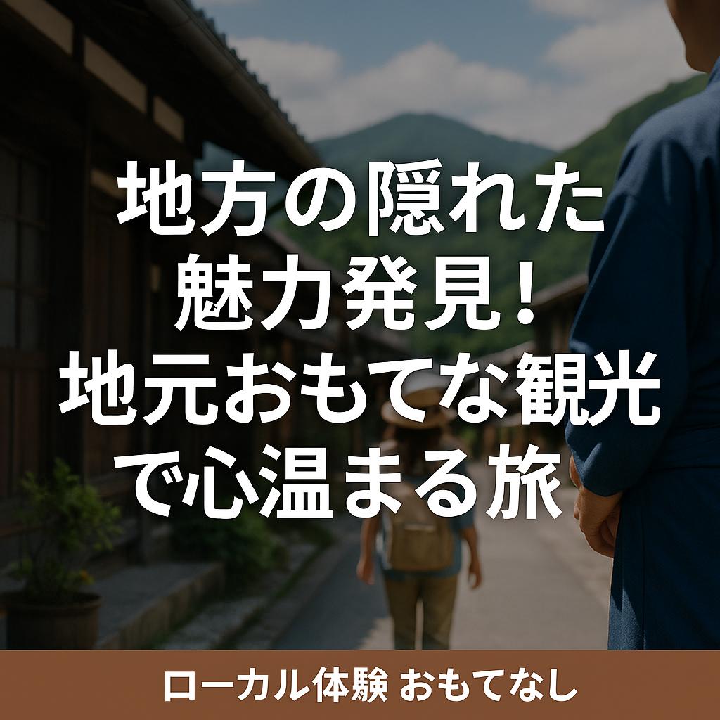 地方の隠れた魅力発見！地元おもてなし観光で心温まる旅